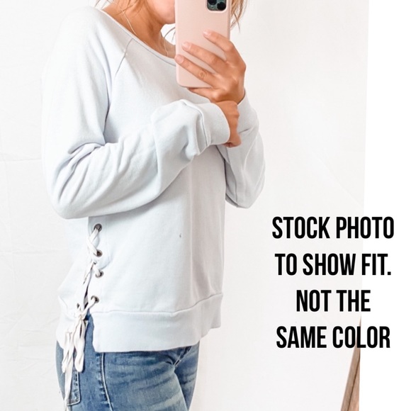 AERIE Gray Lace Up Sides Sweatshirt Size large - Picture 4 of 16